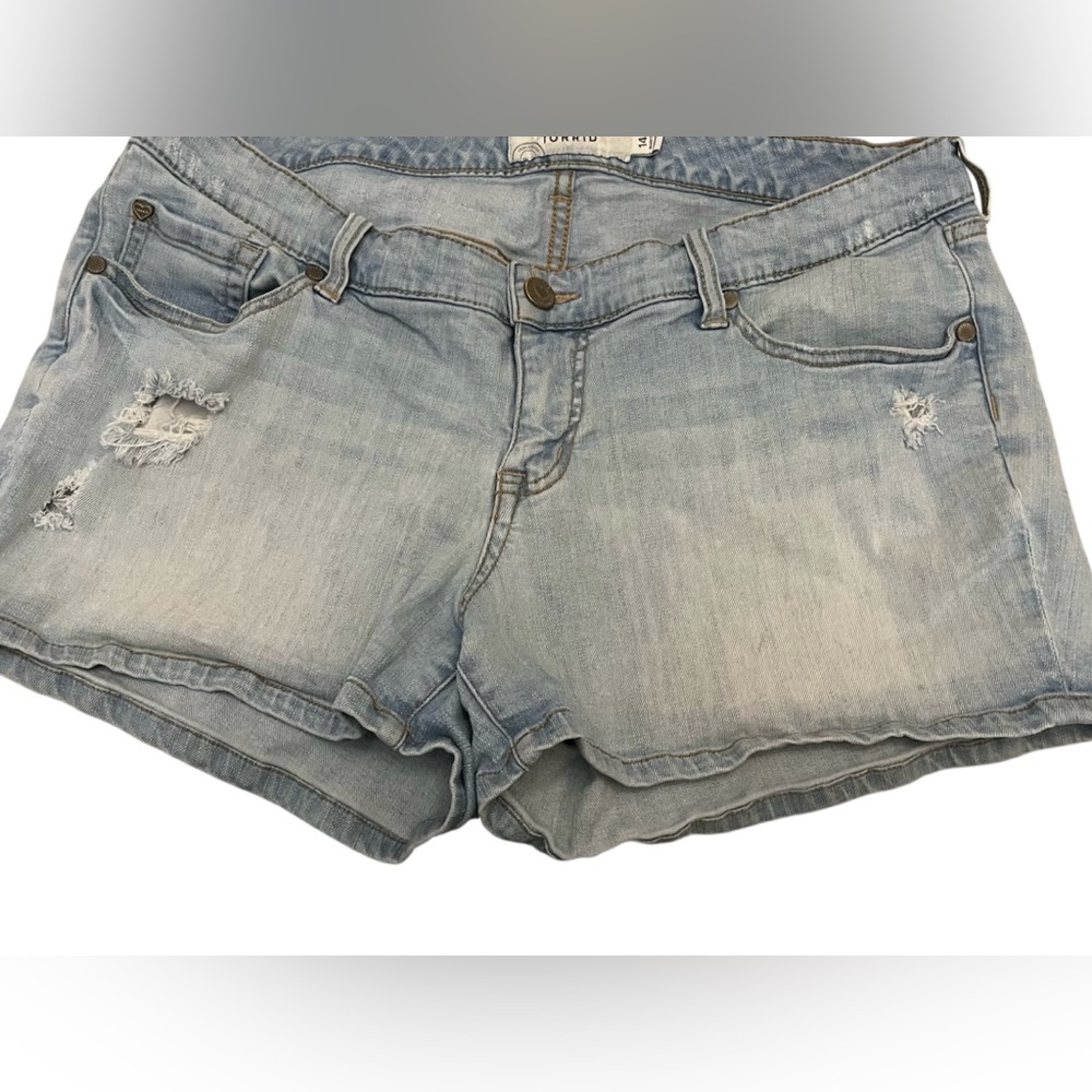 Torrid Blue Distressed Jean Shorts
